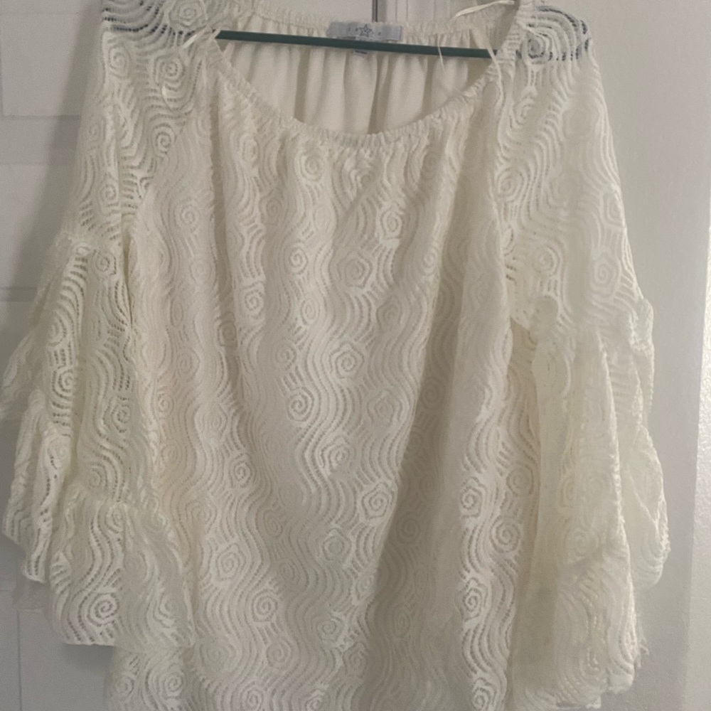 Elegant Cream Lace Women's Top